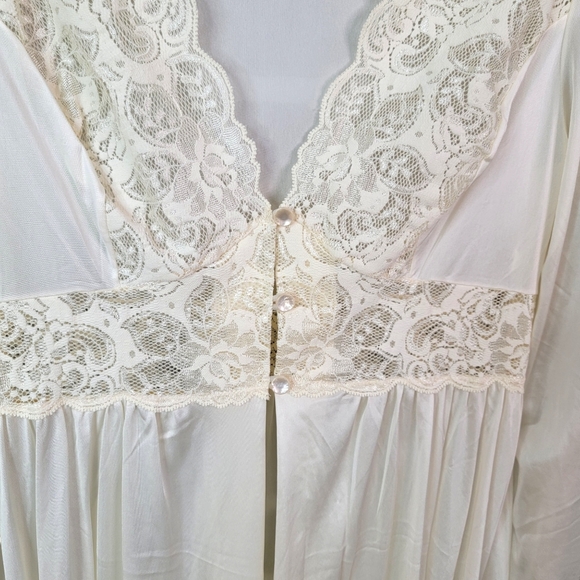 Shadow Line True Vintage Made in USA Sheer Lace Bridal Vibes Night Gown S - Picture 5 of 15
